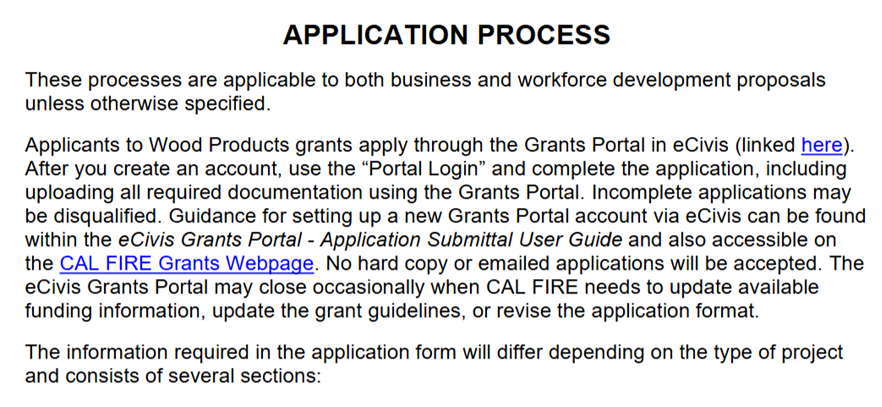 Application process.