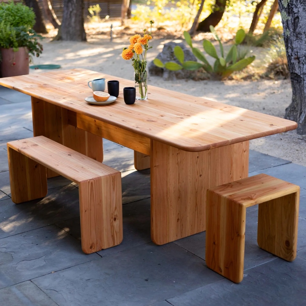 Forestree’s Sonoma Table is a modern take on the classic trestle table with the rounded corners for a contemporary look.