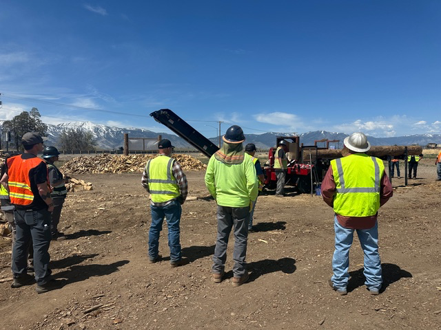 FBA/CAL FIRE-supported tour of Washoe Wood Yard. Photo by Regine Miller, FBA.