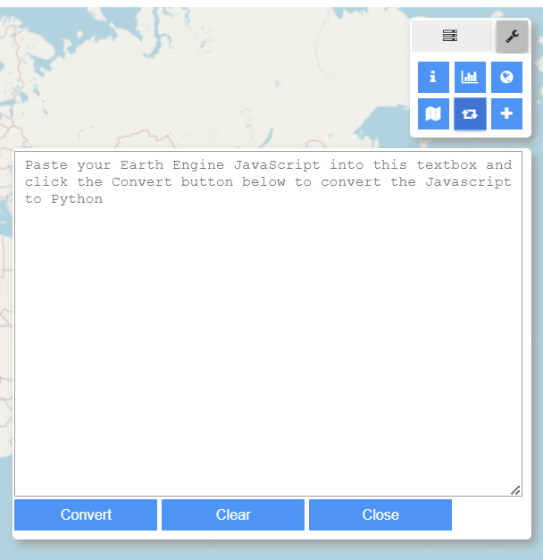 Textbox converter for Earth Engine Javascript to Python.