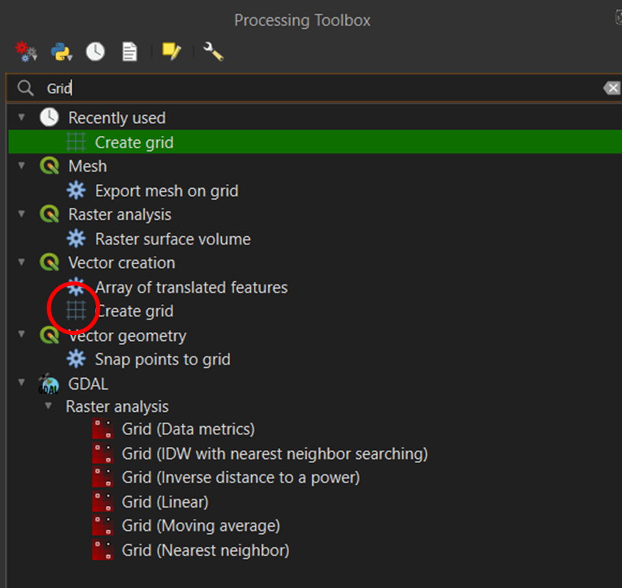 Toolbar showing the attributes icon (red circle).