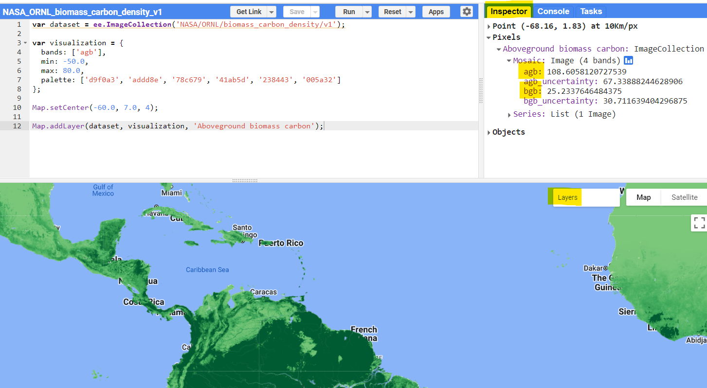 Using the inspector tab in the console to get pixel information.