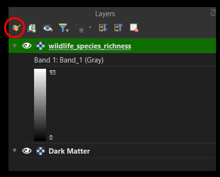 QGIS Layers panel.