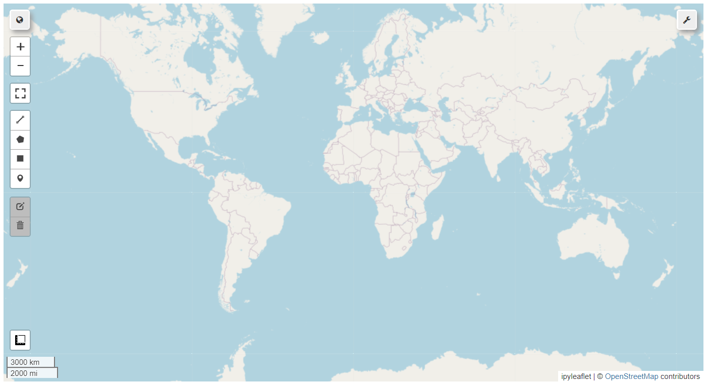 Interactive map in Geemap.